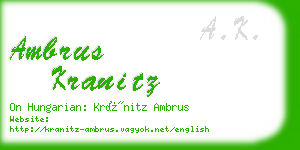 ambrus kranitz business card